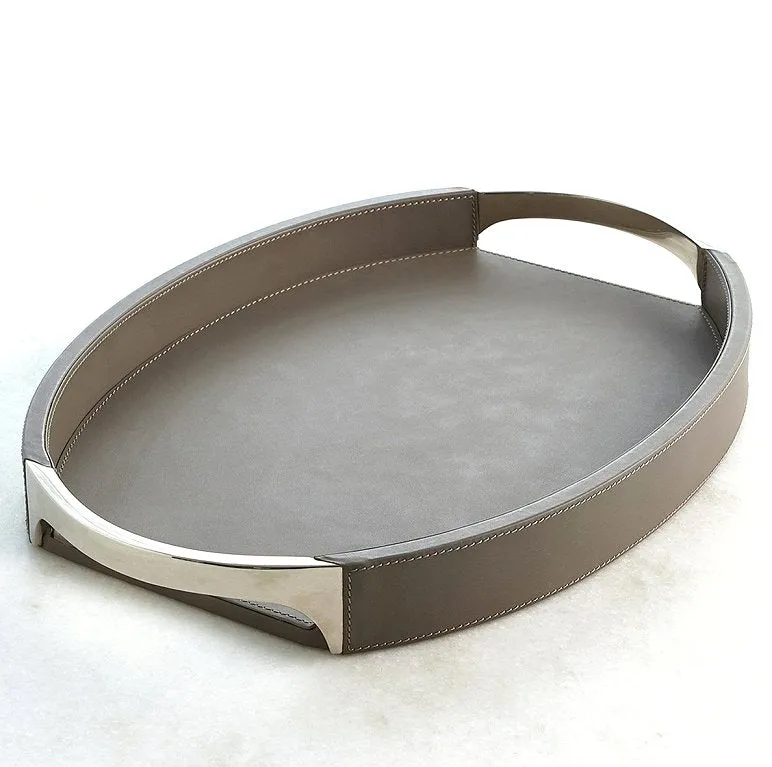 Dover Gray Leather Serving Trays