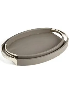 Dover Gray Leather Serving Trays