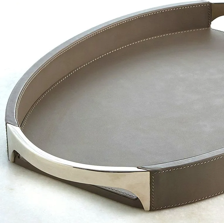 Dover Gray Leather Serving Trays