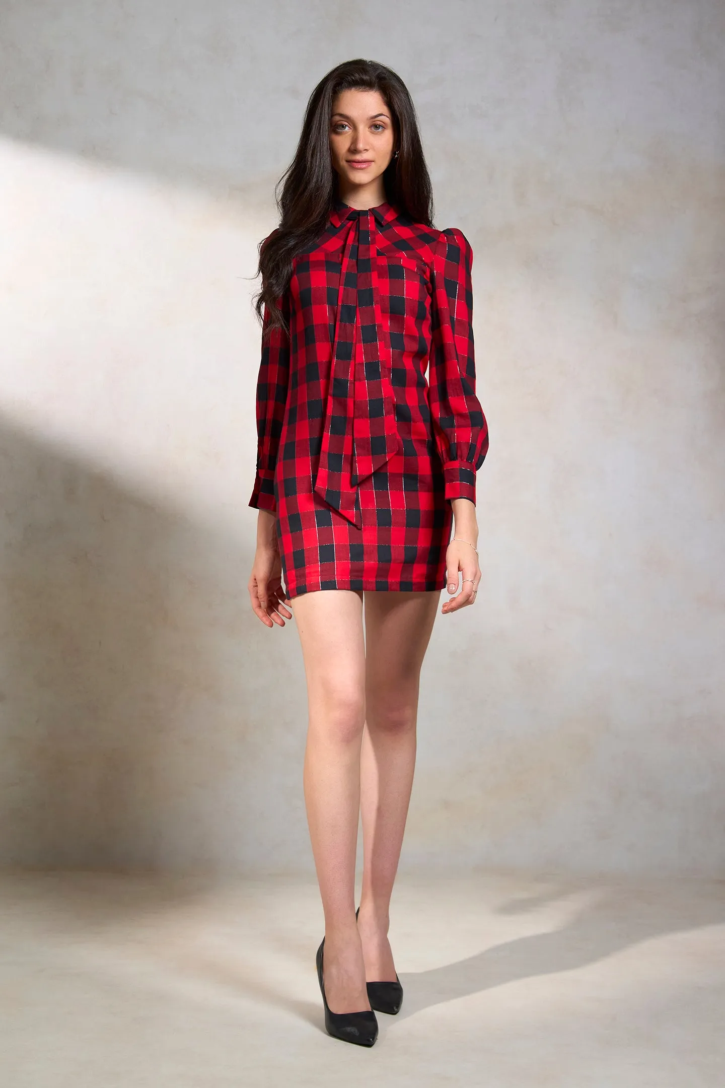 Eden|Checked Cotton Dress