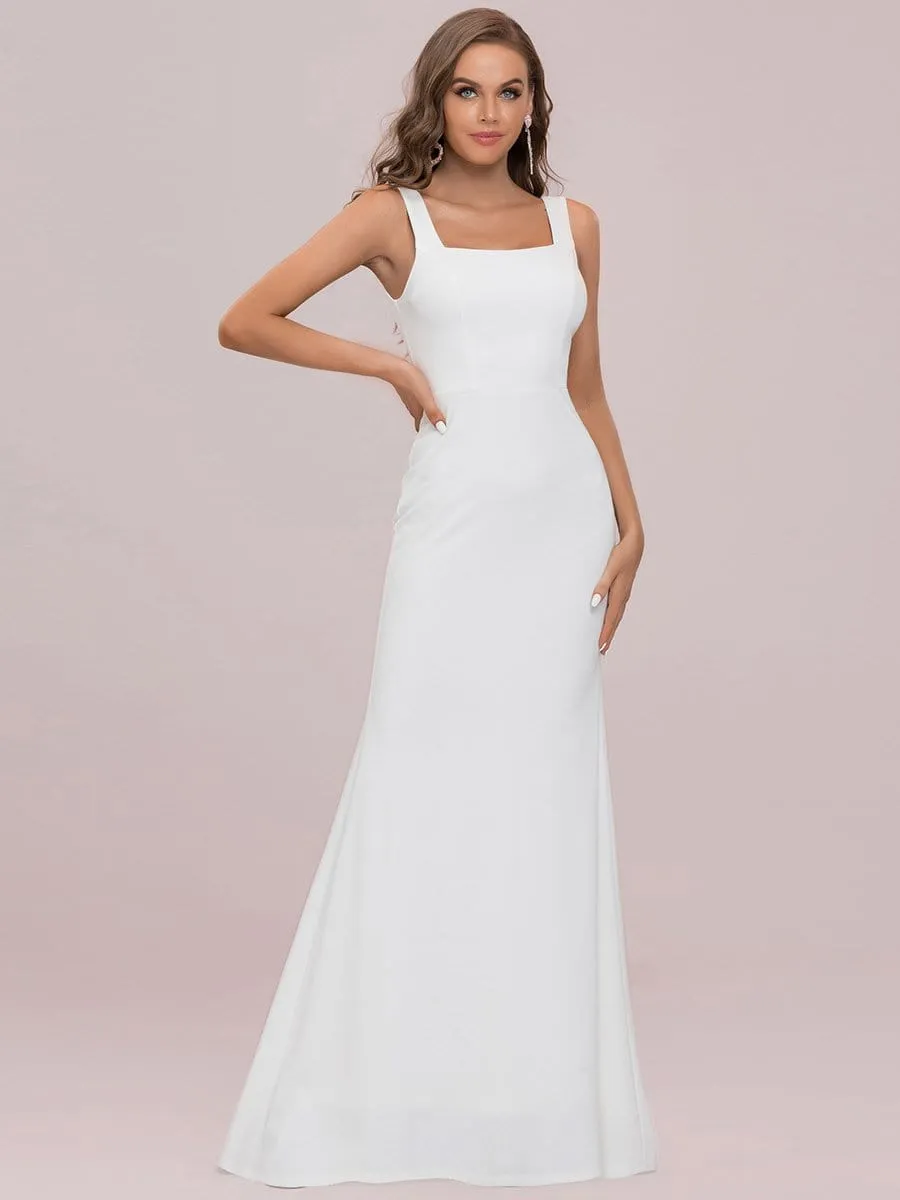 Elegant Sleeveless Bodycon Sheath Simple Wedding Dress