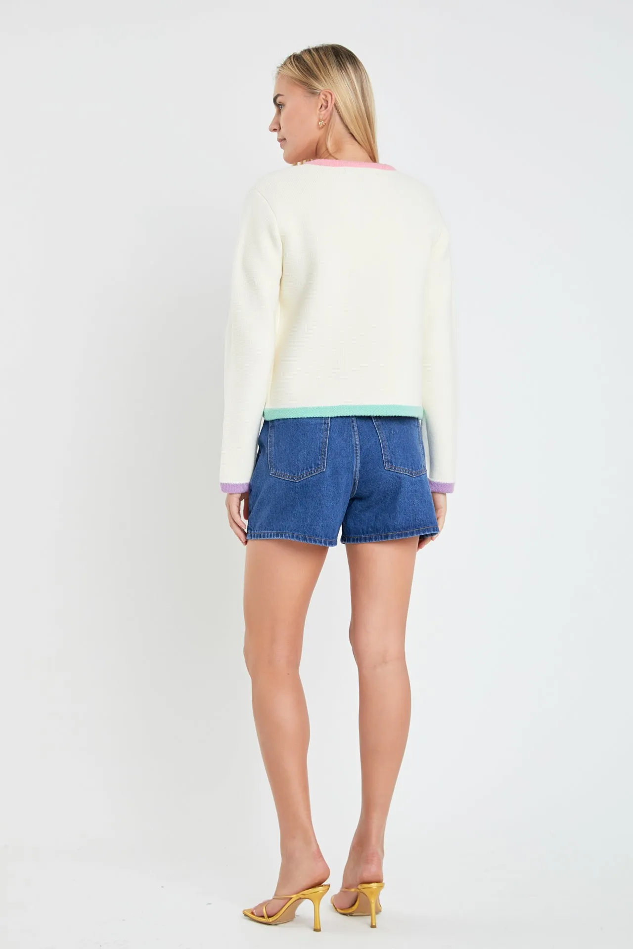 English Factory - Color Block Sweater Cardigan