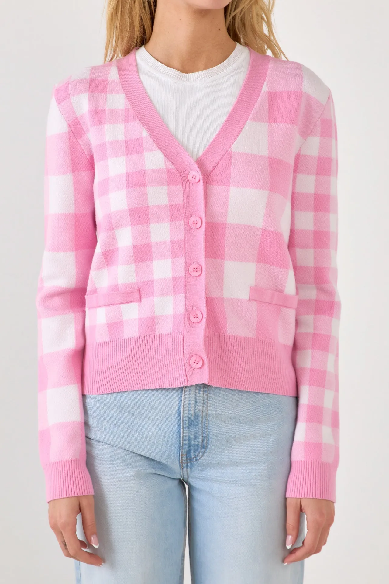 English Factory - Gingham Knit Cardigan