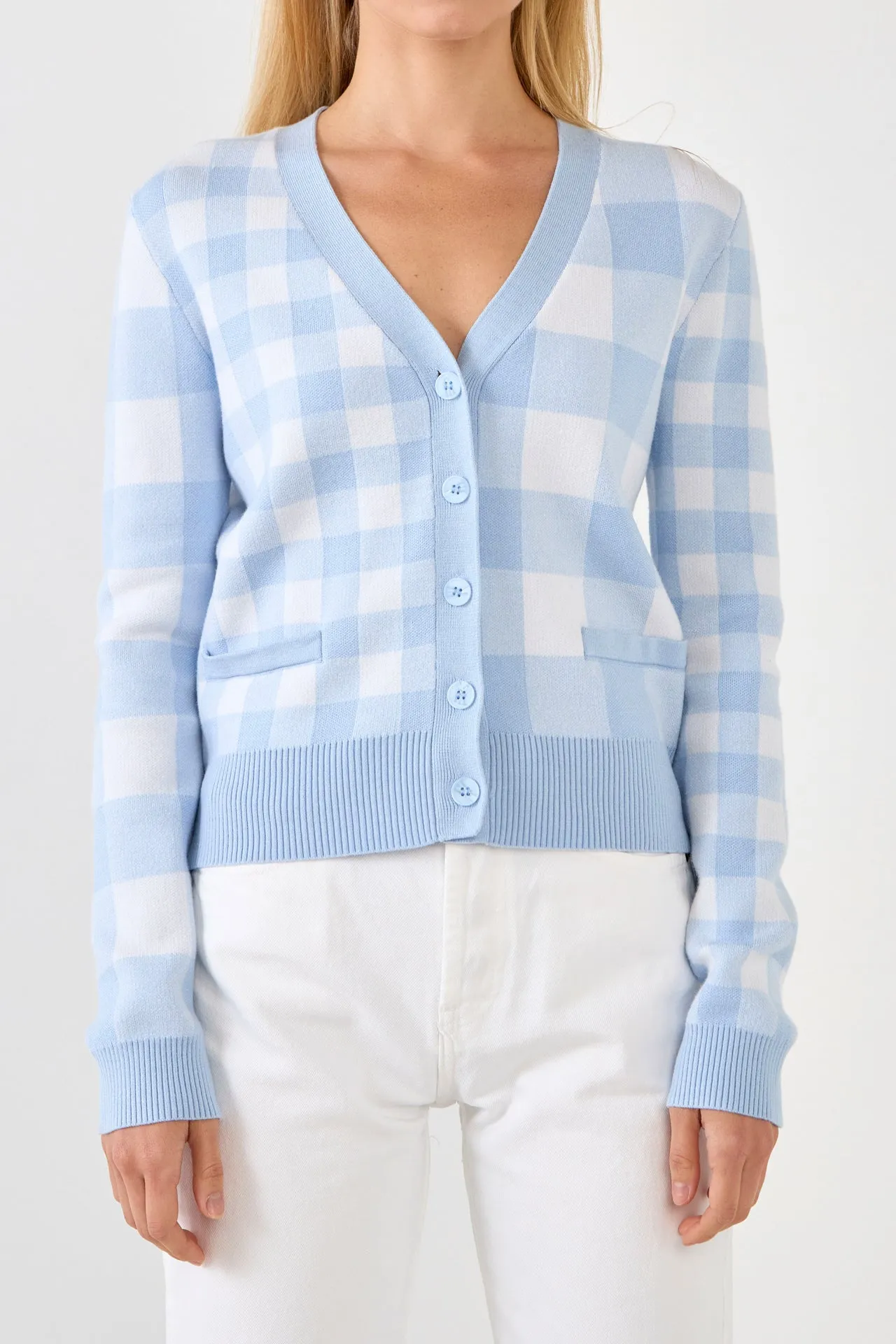 English Factory - Gingham Knit Cardigan