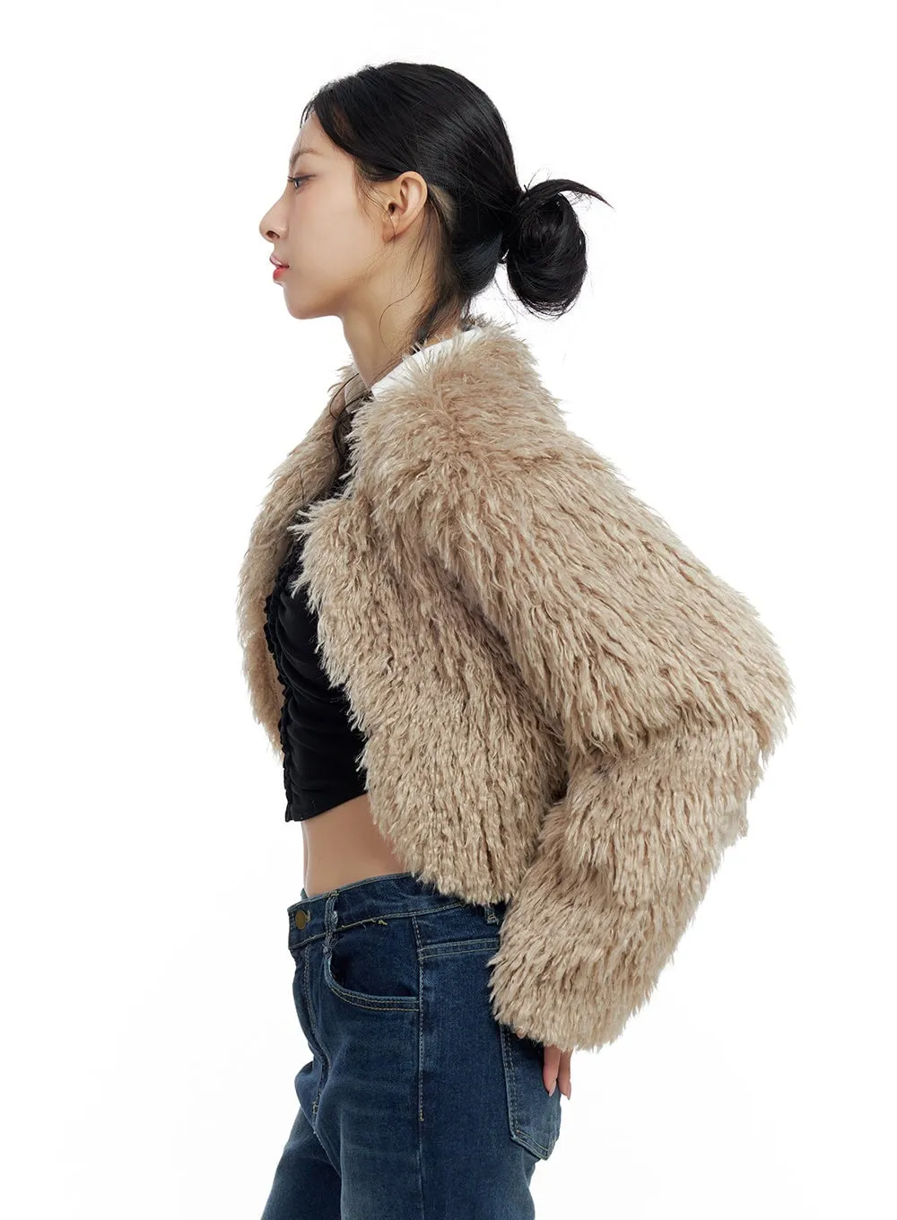 Faux Fur Crop Jacket CO425