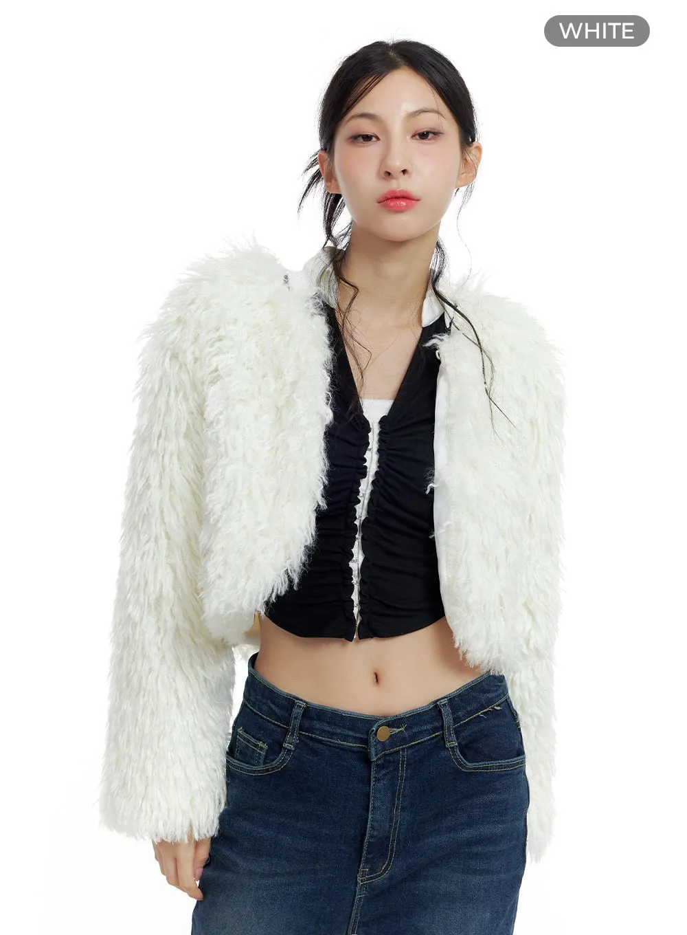 Faux Fur Crop Jacket CO425