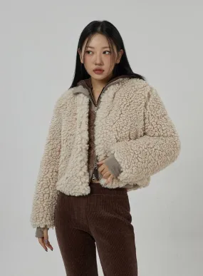 Faux Fur Hook Cropped Jacket CD20