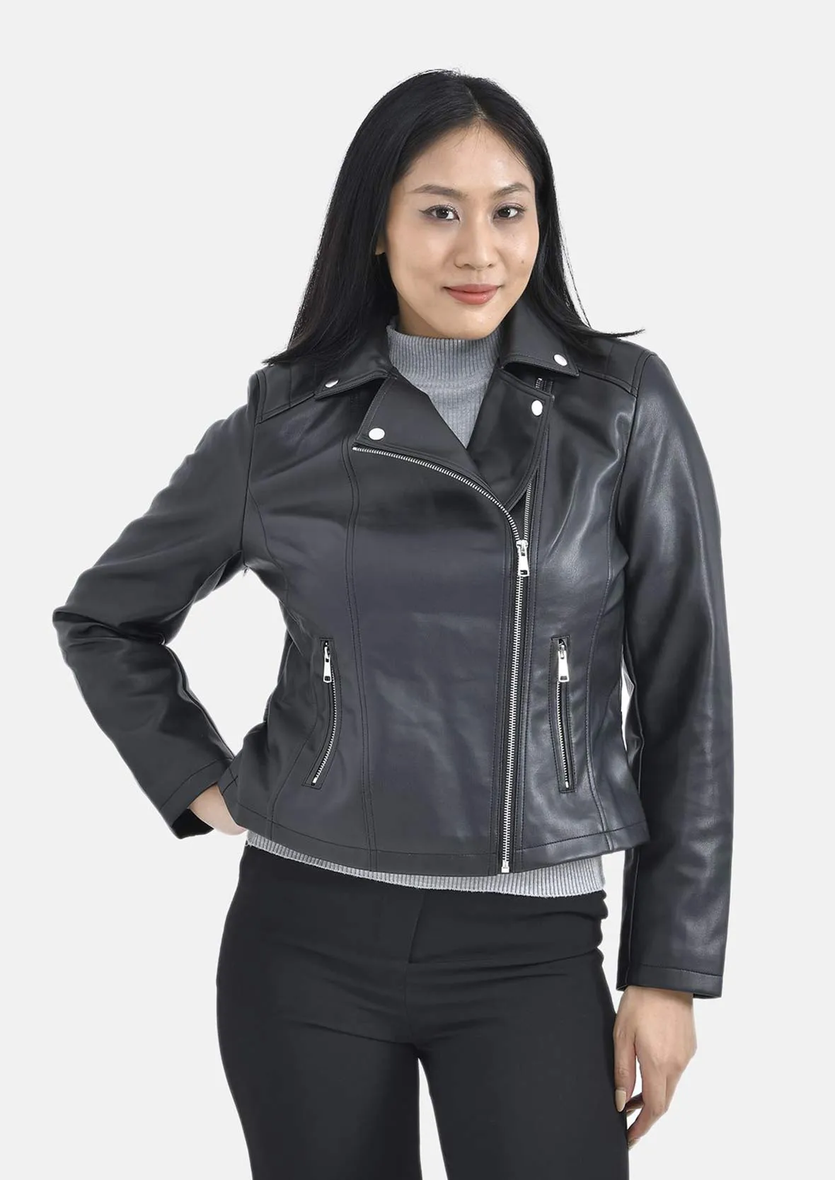 Faux Leather Biker Jacket