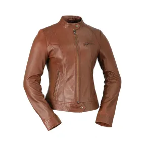 Favorite Womens Fashion Leather Jacket Whiskey