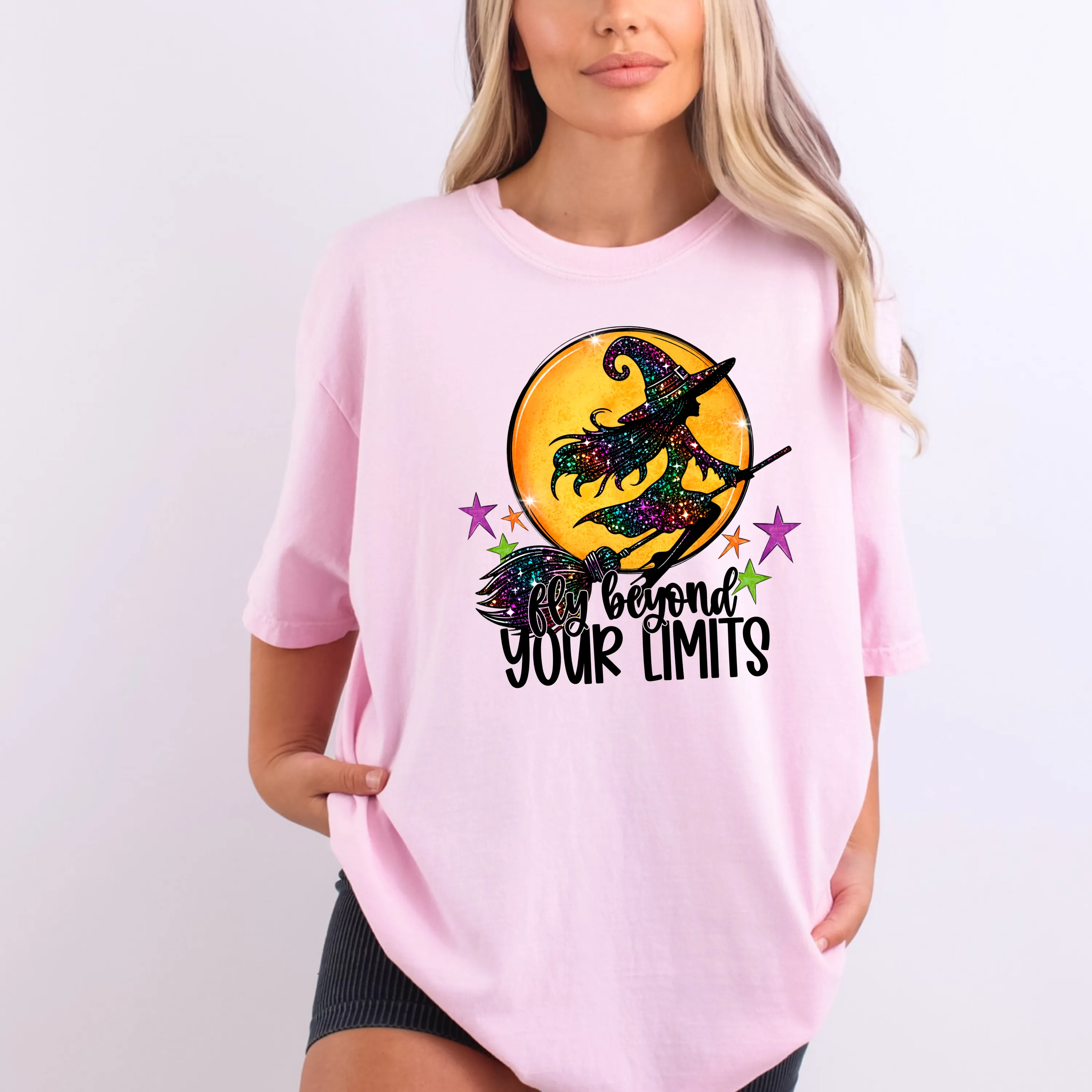 Fly Beyond Your Limits Witch Halloween Shirt Comfort Colors