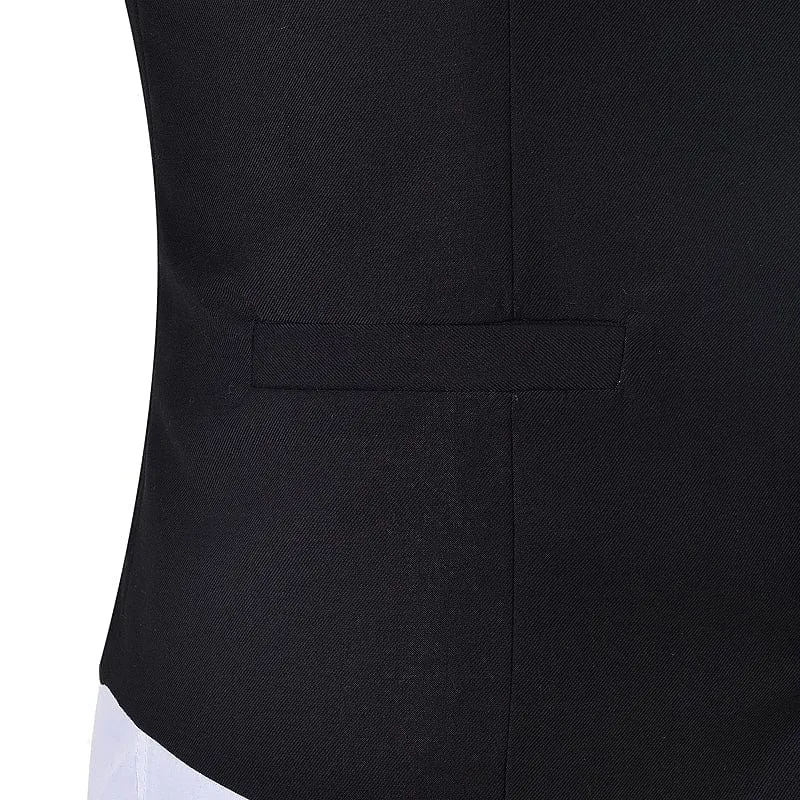 Formal Men's Suit Vest Flat U Neck Waistcoat