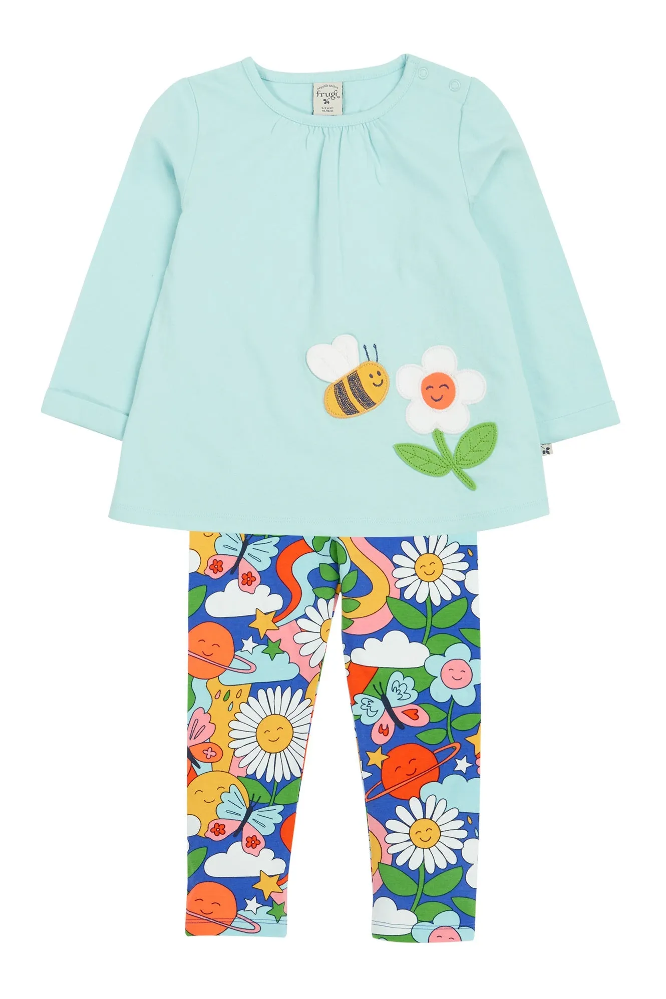 Frugi Opal Outfit - Glacier/Retro Happy