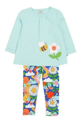 Frugi Opal Outfit - Glacier/Retro Happy