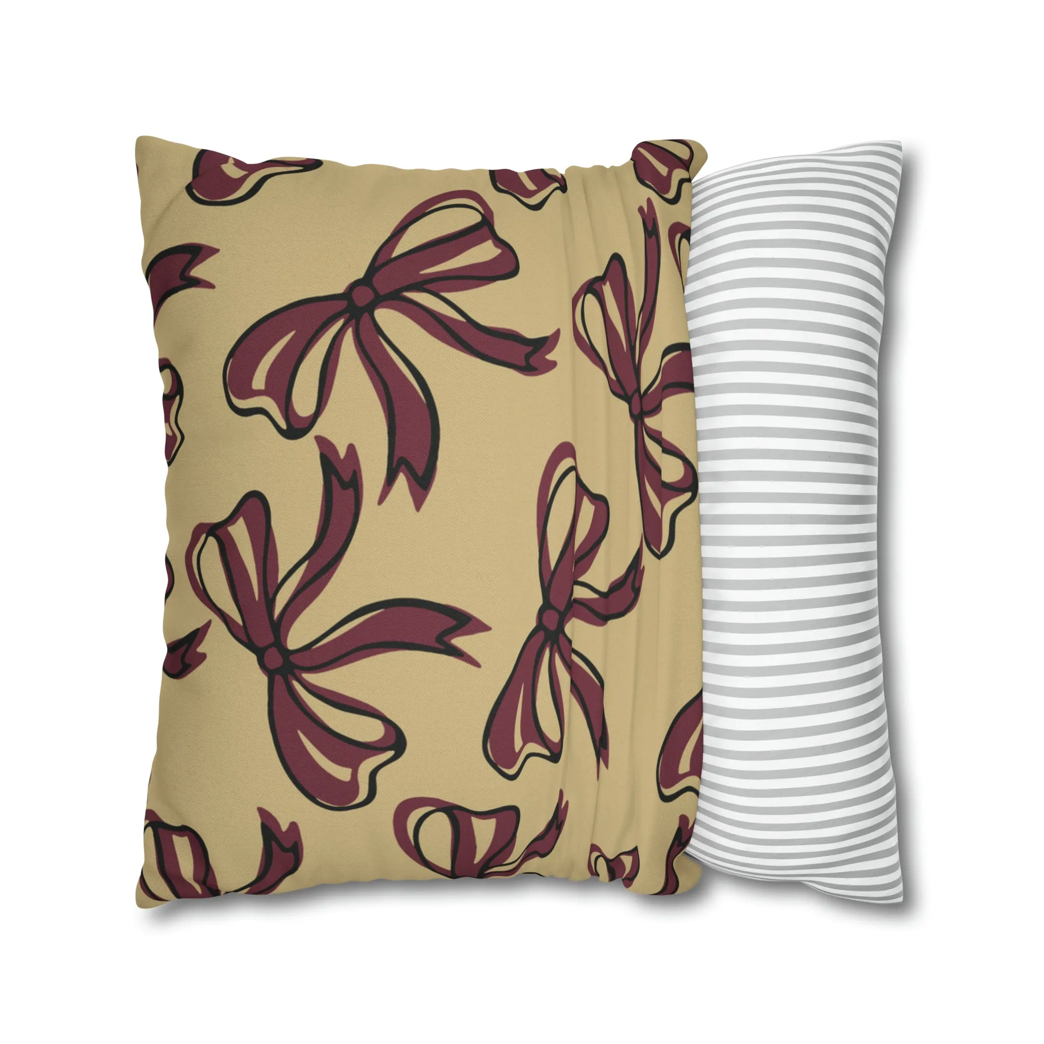 FSU Gold Pillow w Bows in Black and Gold