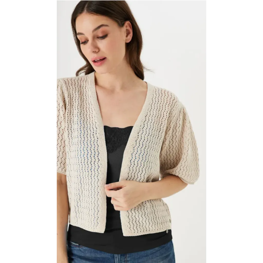 GARCIA CARDIGAN IN ALMOND/CREME