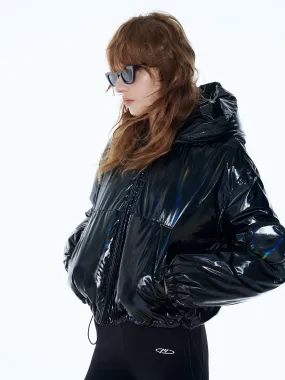 Glossy Hooded Down Jacket