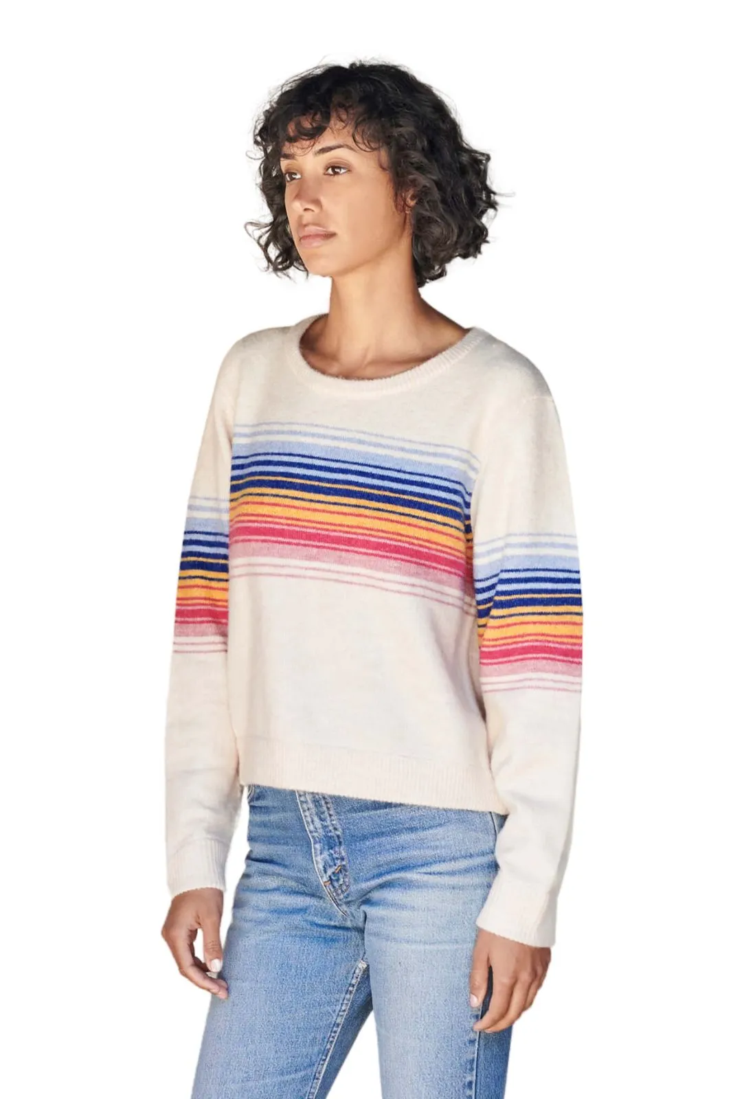 Gradient Stripe Sweater, Eggshell