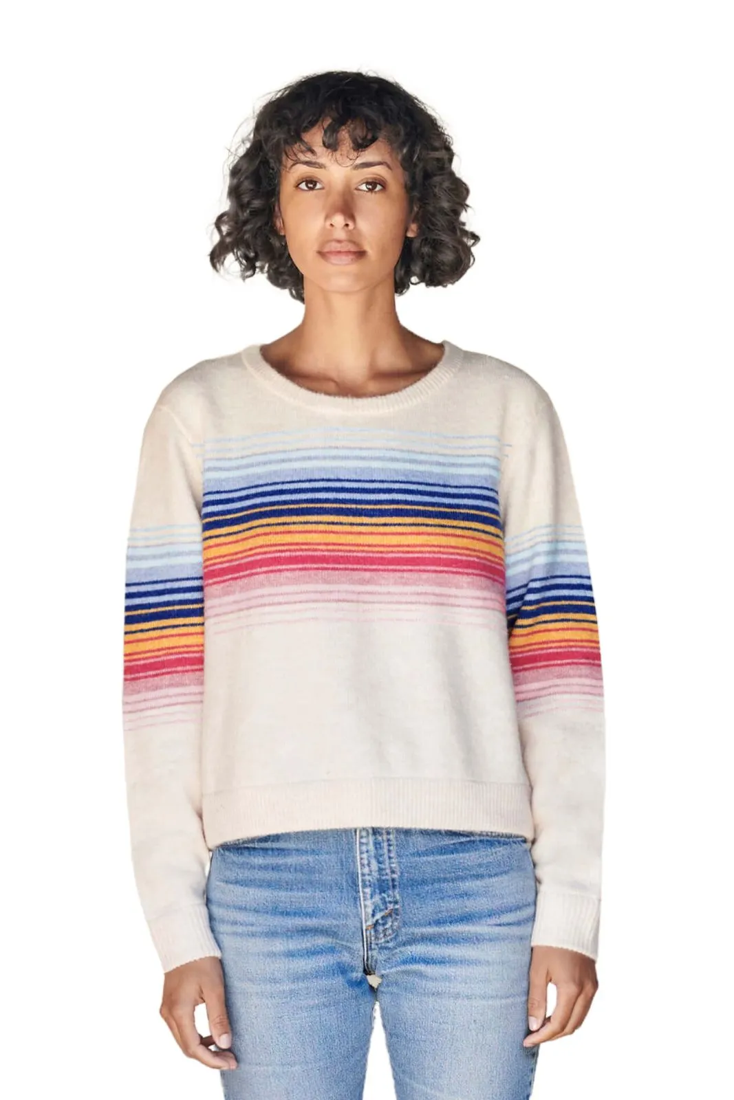 Gradient Stripe Sweater, Eggshell