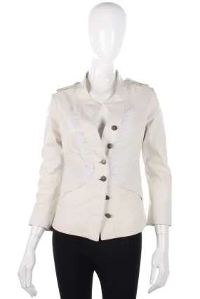 Graeme Black Super Soft Leather Jacket White Size S