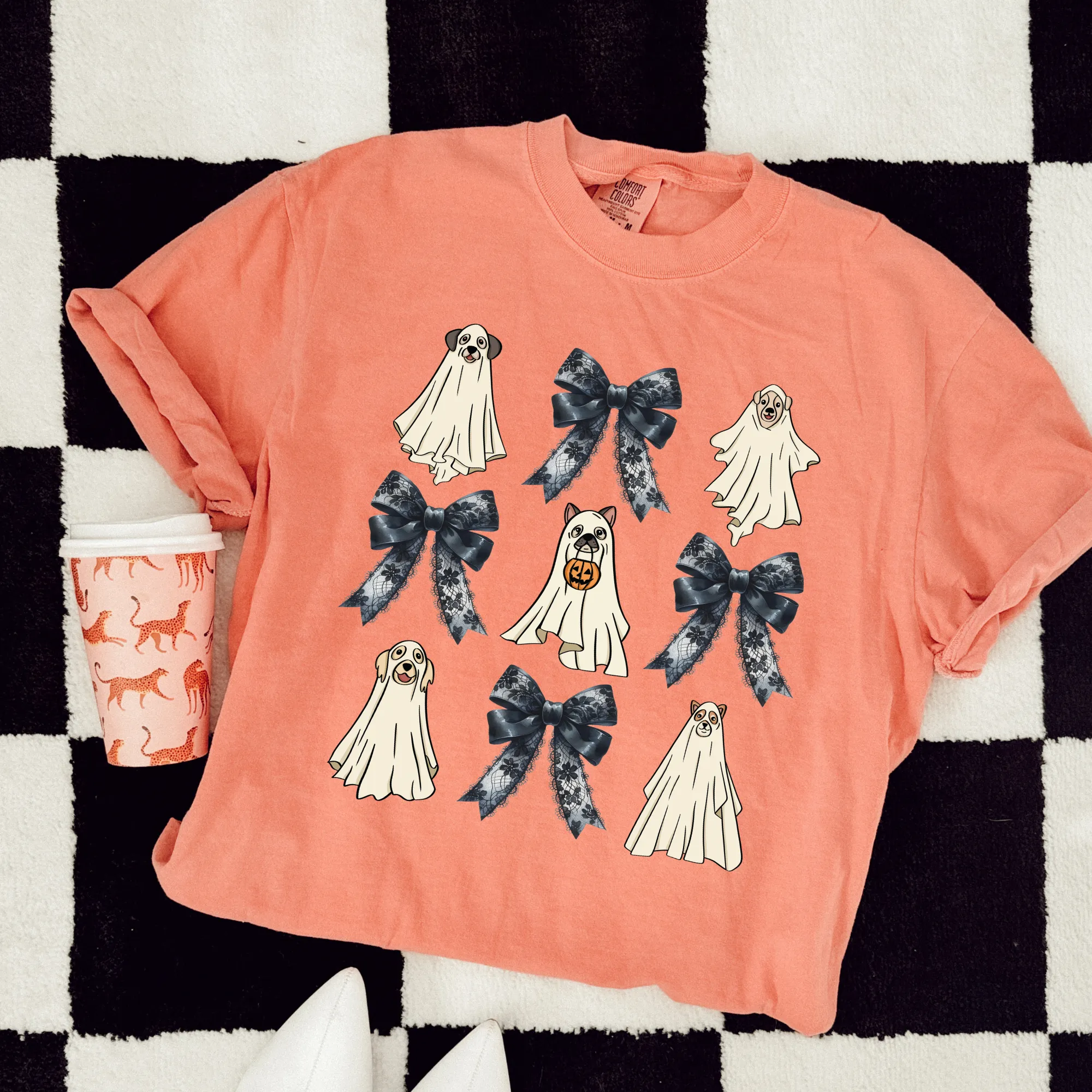 Halloween Dog Ghost Coquette Shirt