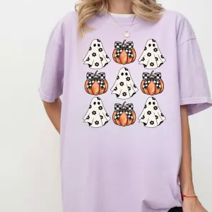 Halloween Pumpkin Ghost Coquette Shirt