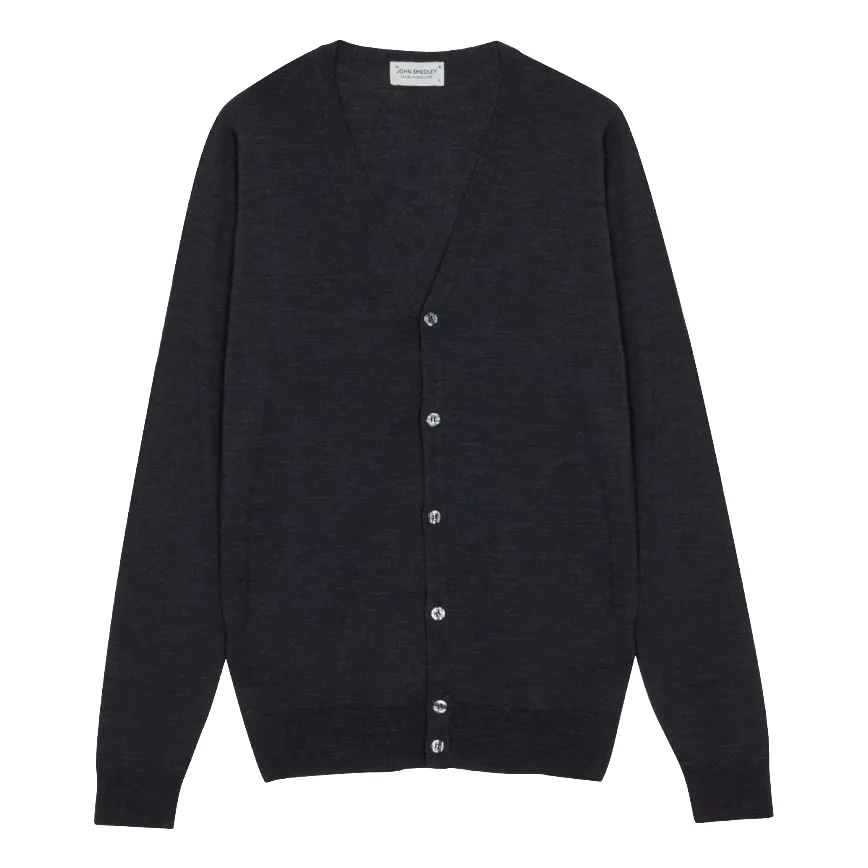 Hepburn Smoke Extrafine Merino Wool Cardigan Sweater