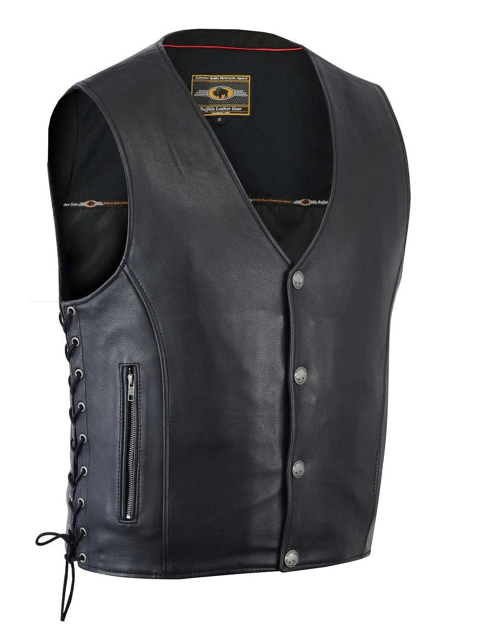 HL11361 Straight bottom Gun pocket leather vest