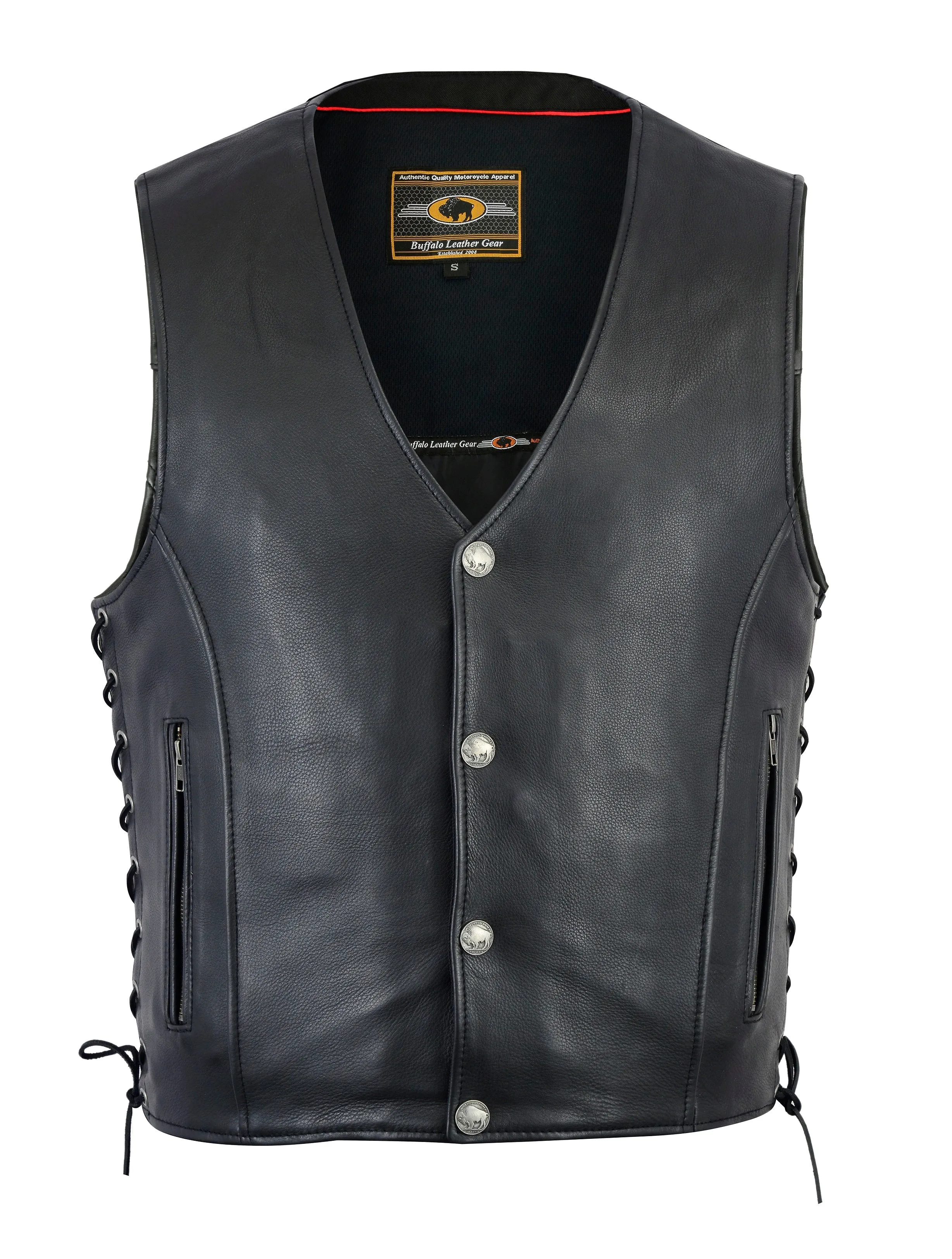 HL11361 Straight bottom Gun pocket leather vest