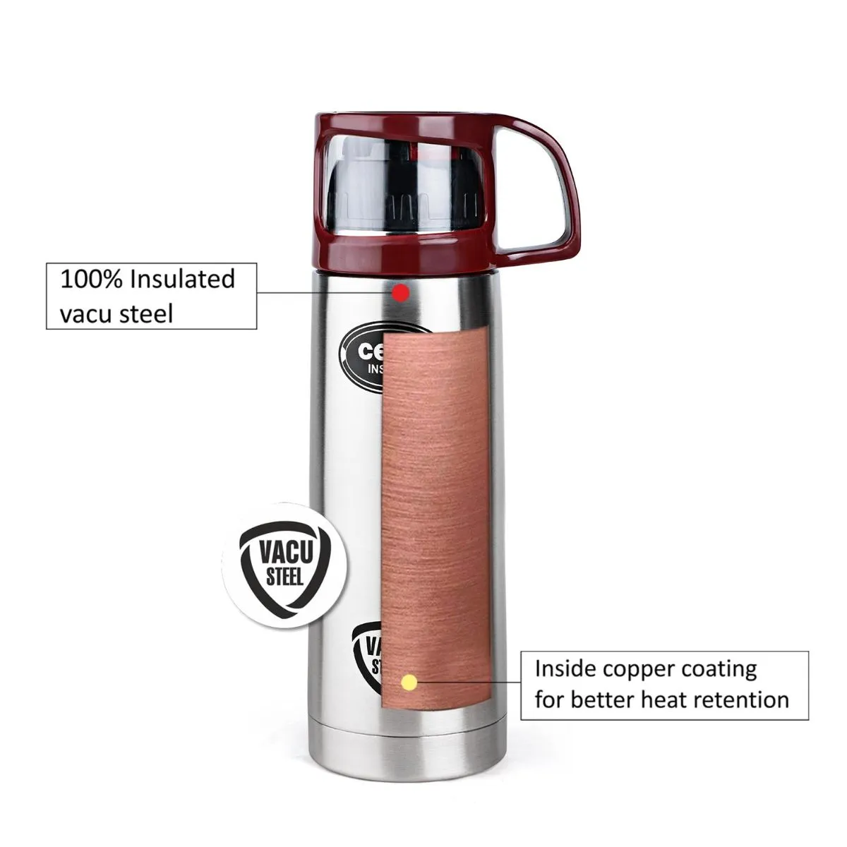 Instyle Flask, Vacusteel Water Bottle, 350ml