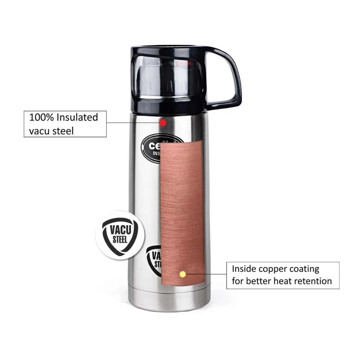 Instyle Flask, Vacusteel Water Bottle, 350ml