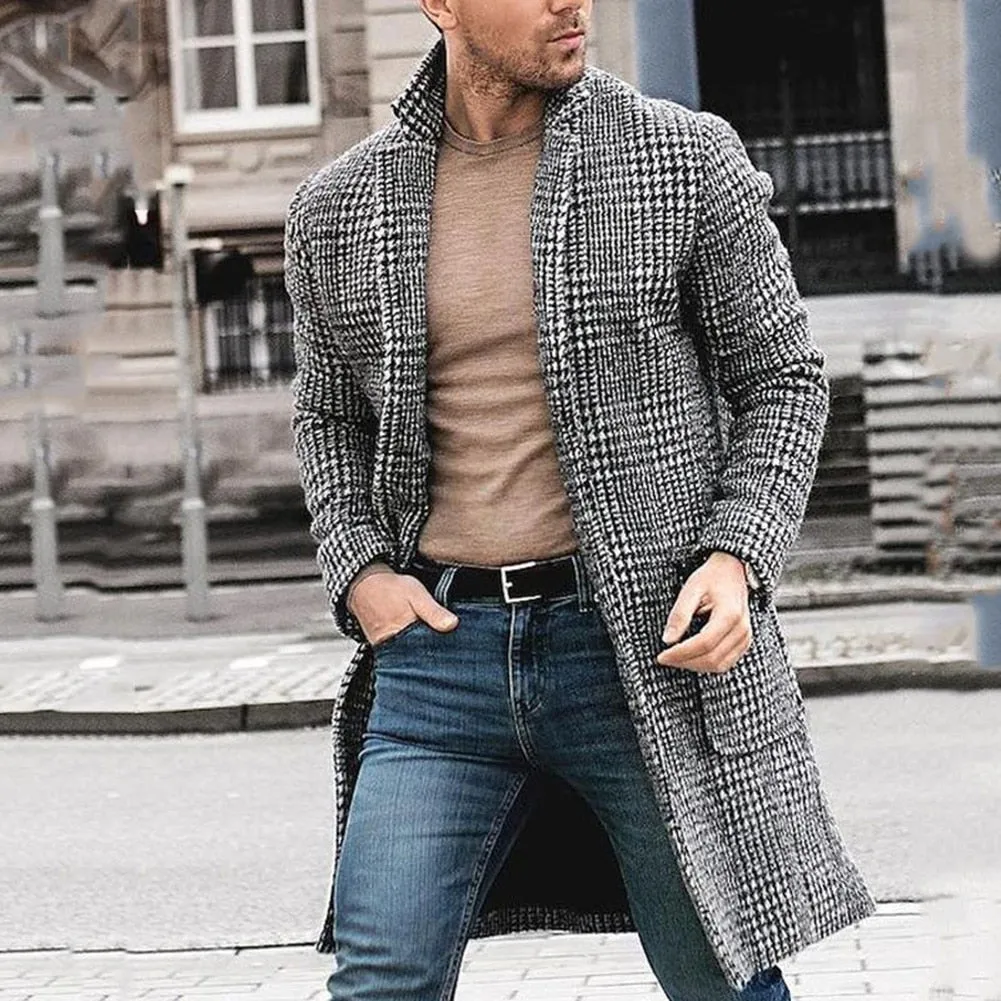 Jinquedai  High QualityNew autumn and winter warm men's retro fashion boutique single-breasted coat long wool coat casual business coat