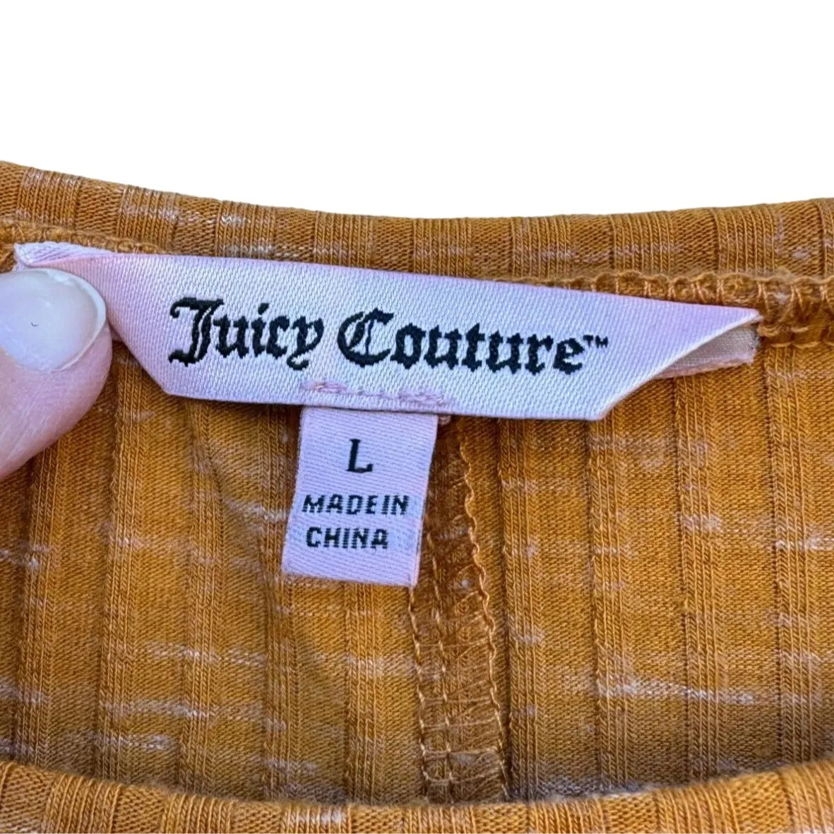 Juicy Couture Vintage Orange Stripe Pattern Bell Sleeve Blouse Tunic Women's L