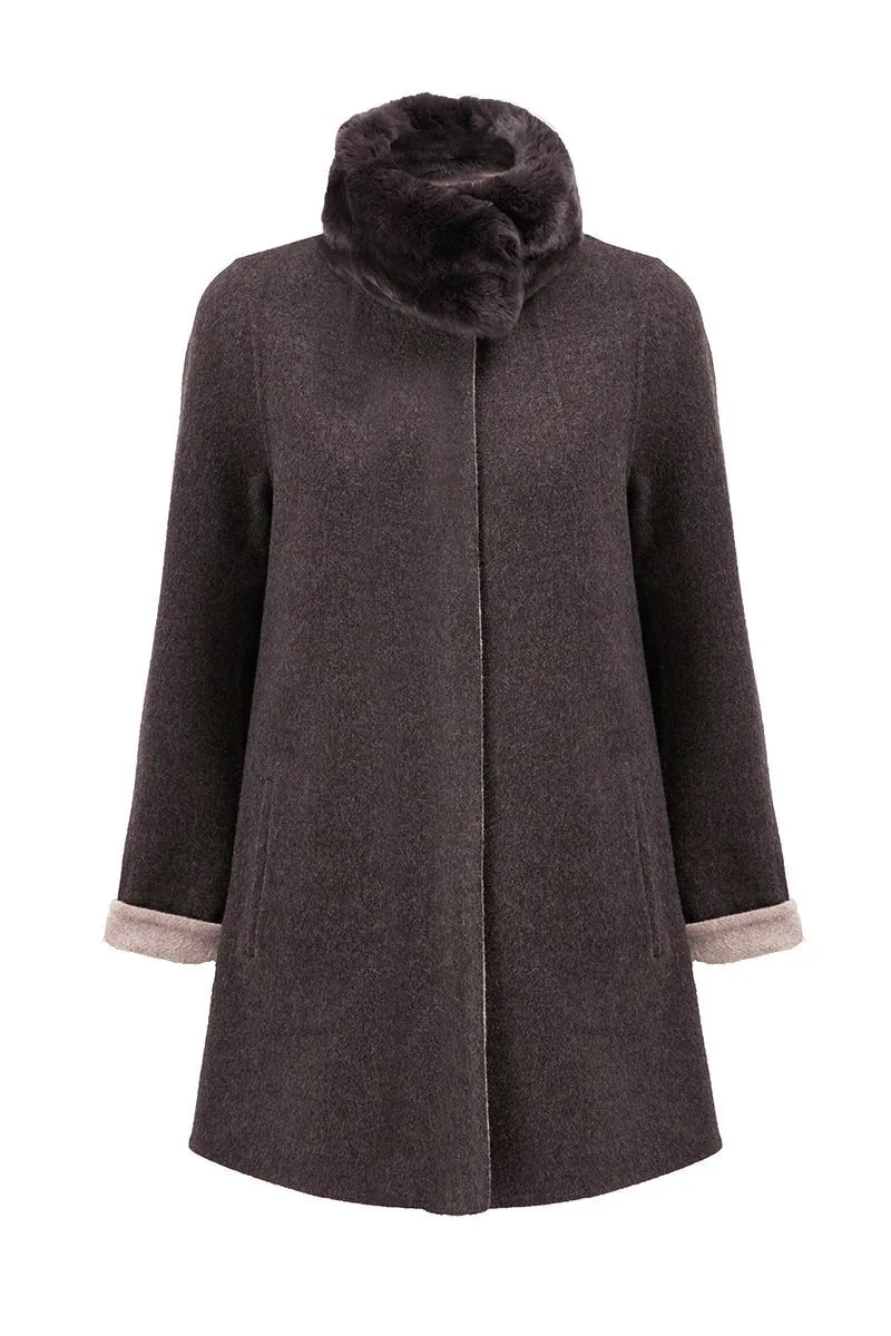 Karo Women's Reversible Cashmere Coat - Mocha/Beige