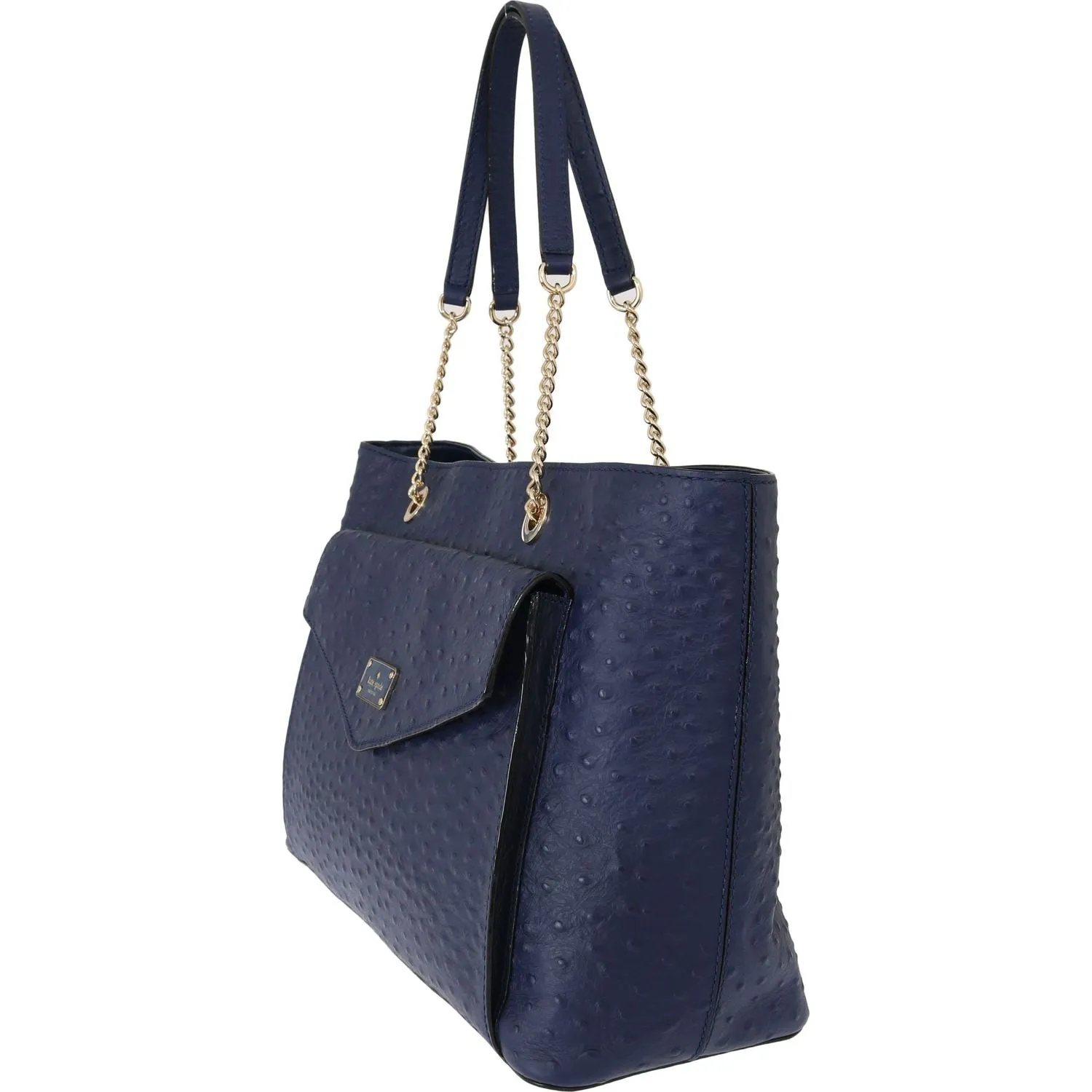 Kate Spade Elegant Ostrich Leather Handbag in Blue