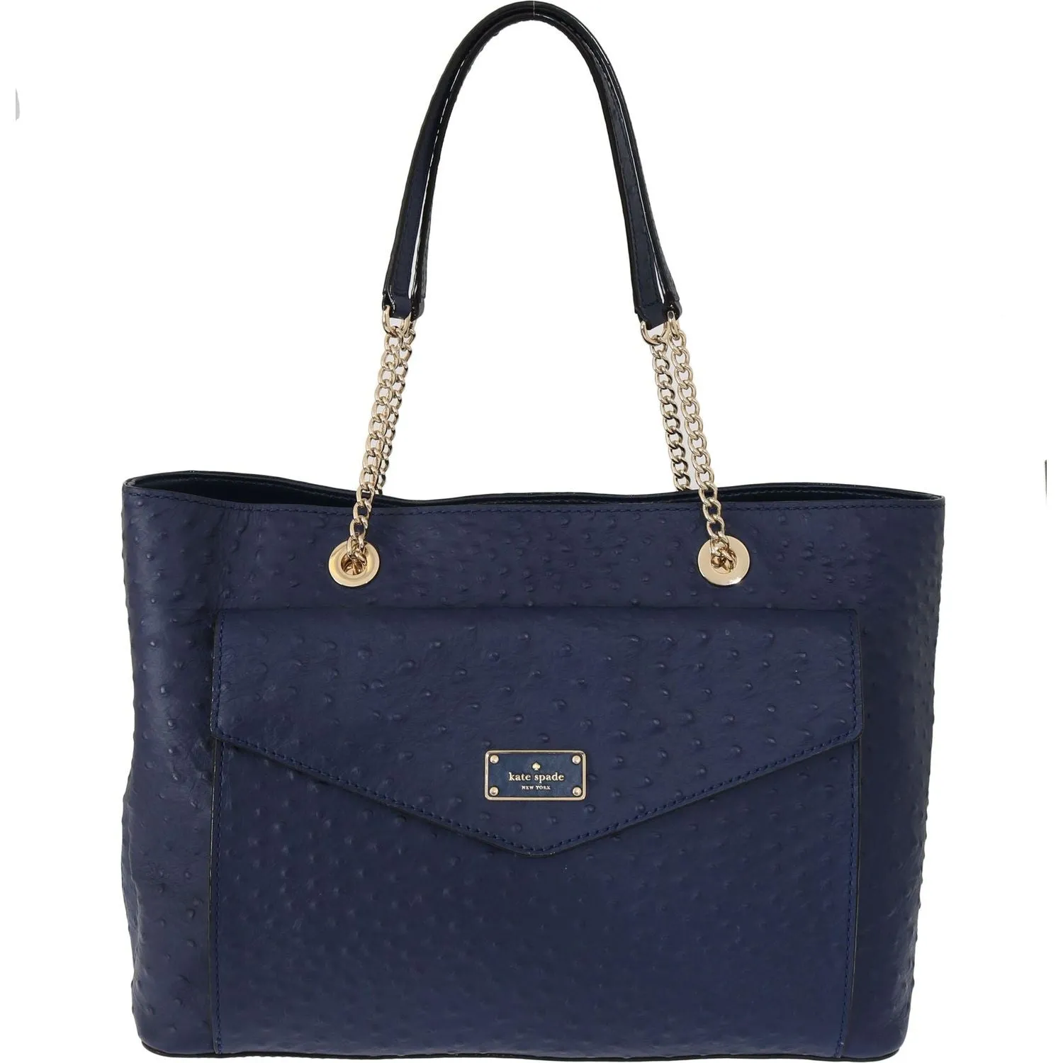 Kate Spade Elegant Ostrich Leather Handbag in Blue