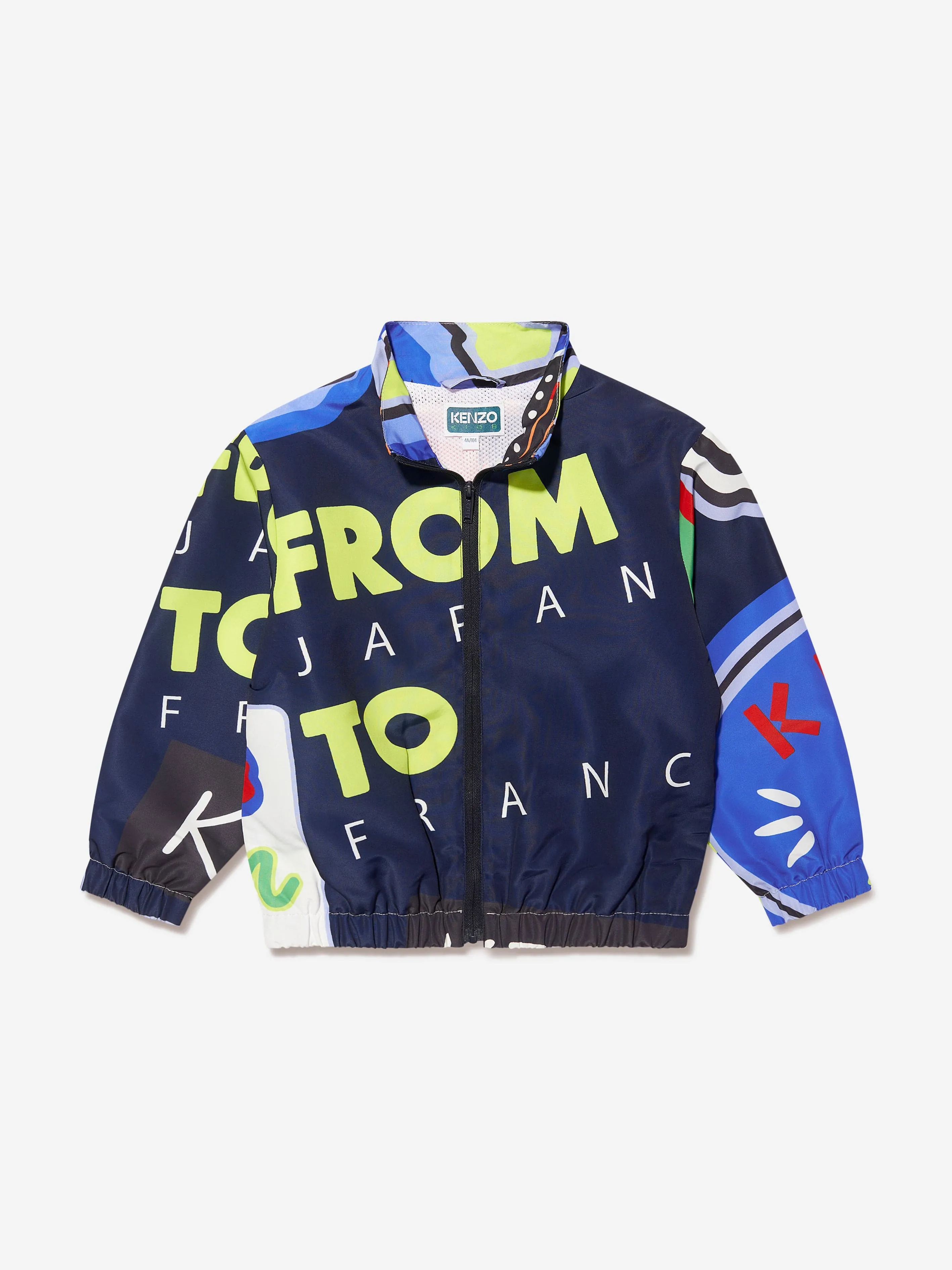 KENZO Boys Logo Print Track Jacket in Navy