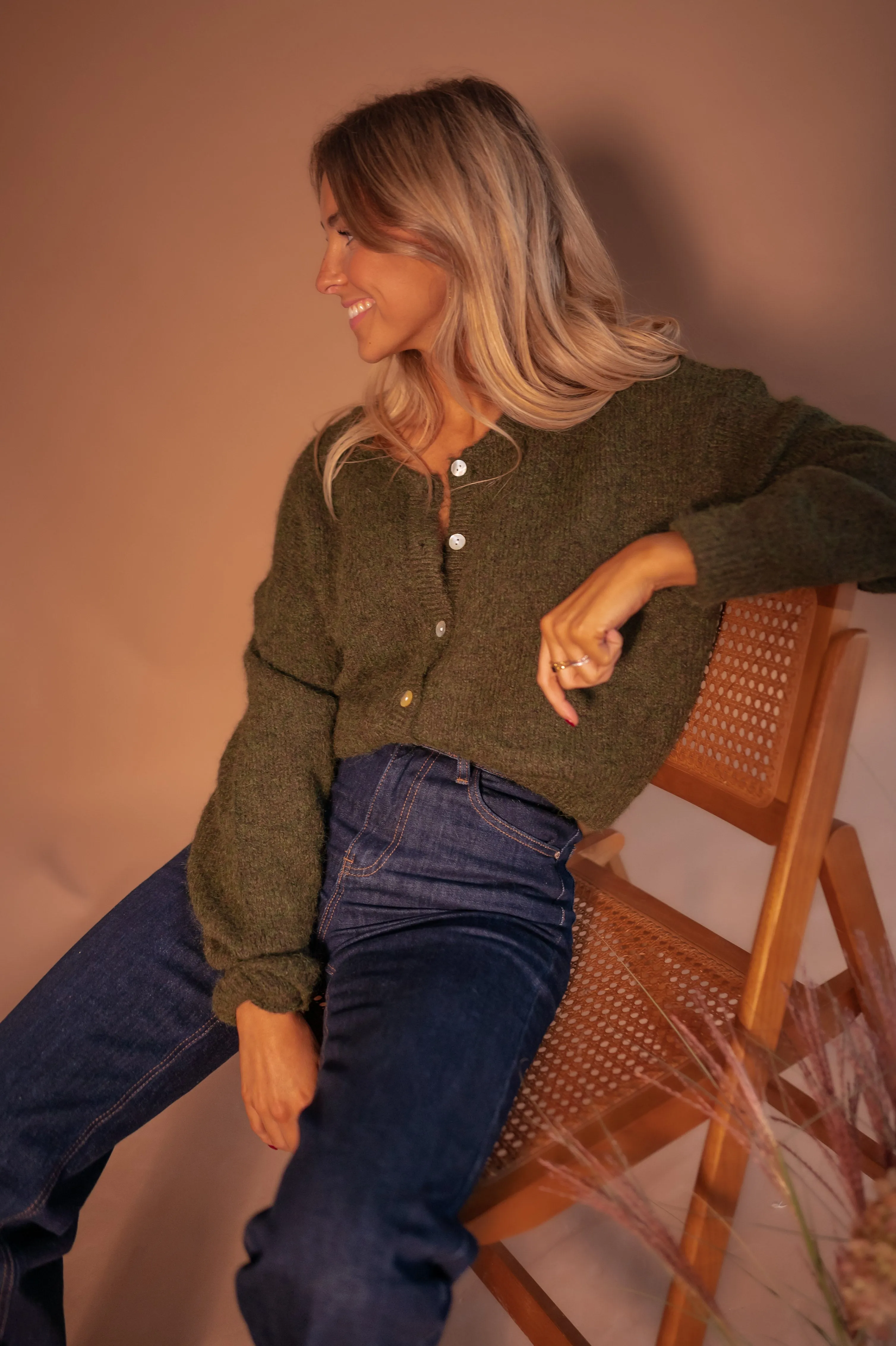 Khaki Harris Cardigan