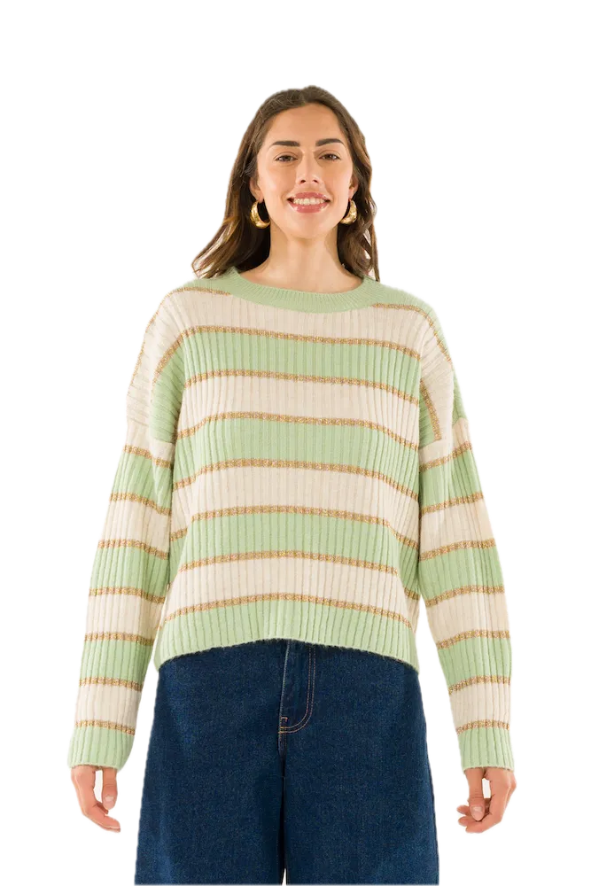 Kontatto cream gold sage pullover