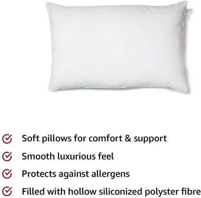 LASER WINGS Luxurious Hotel Quality Premium Polyester Blend Fiber Pillow White Set of 2 16 X 26