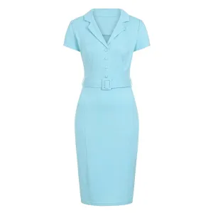 Light Blue Classic 50s Vintage Wiggle Dress