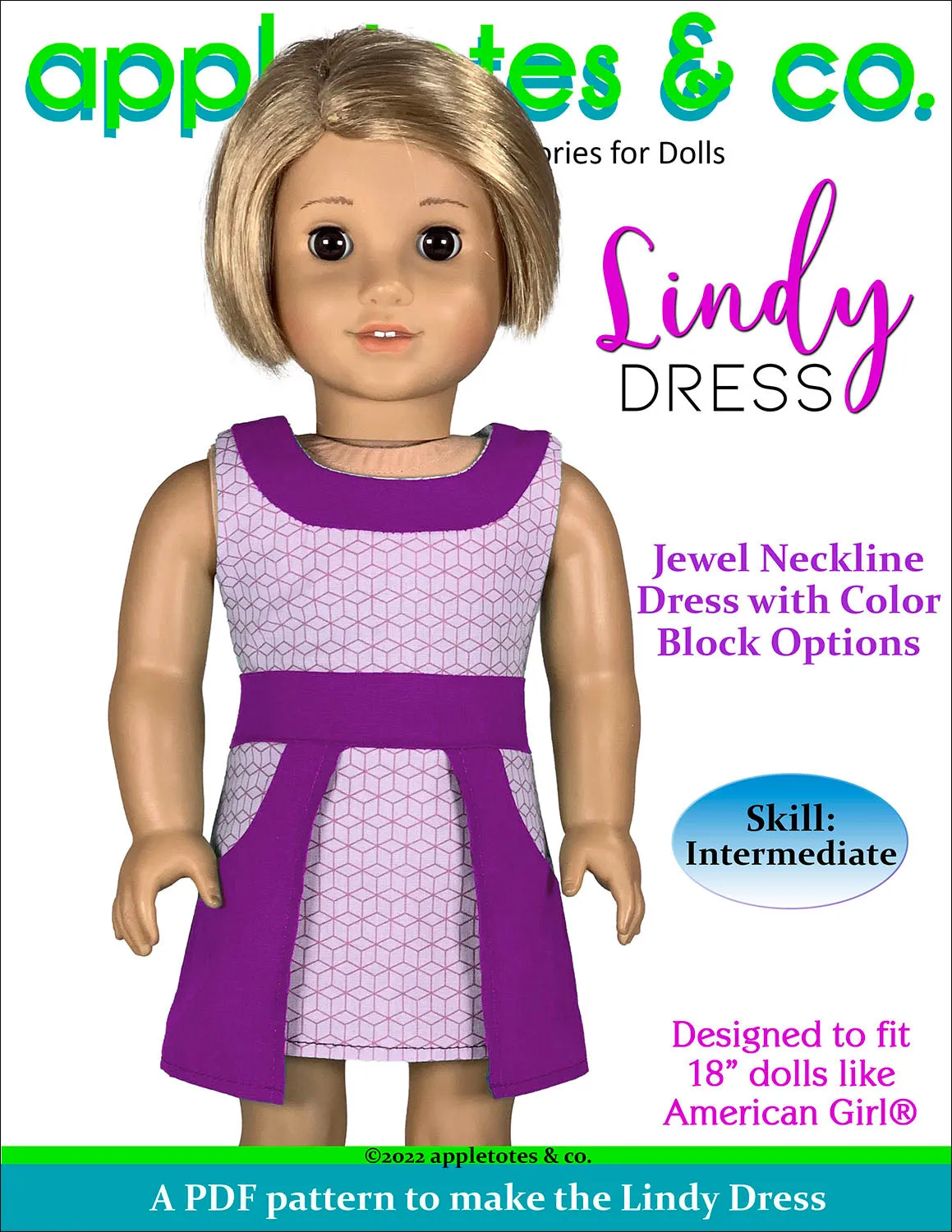 Lindy Dress 18 Inch Doll Sewing Pattern