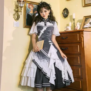 Lonely Crane Crows ~ Chinese Style Retro Lolita Dress