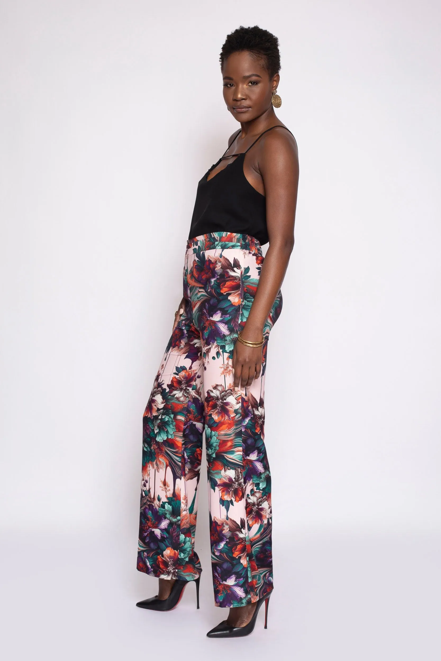 MADE TO ORDER: Viscera Oil Spill Print Wide Leg Tuxedo Pant