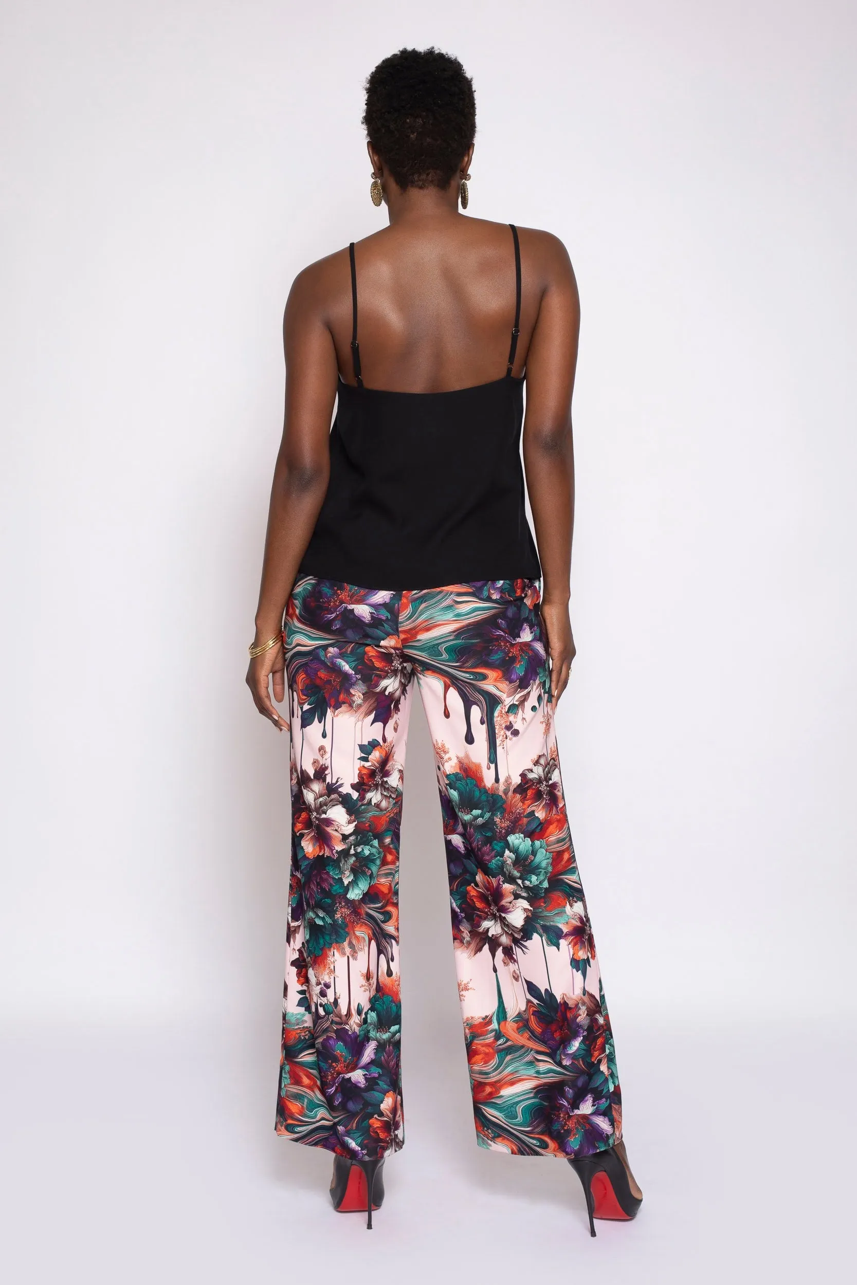 MADE TO ORDER: Viscera Oil Spill Print Wide Leg Tuxedo Pant