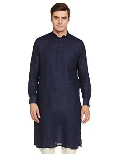 Manyavar Blue Art Silk Embroidered Celebration Kurta Jacket Set with Mandarin Collar 14