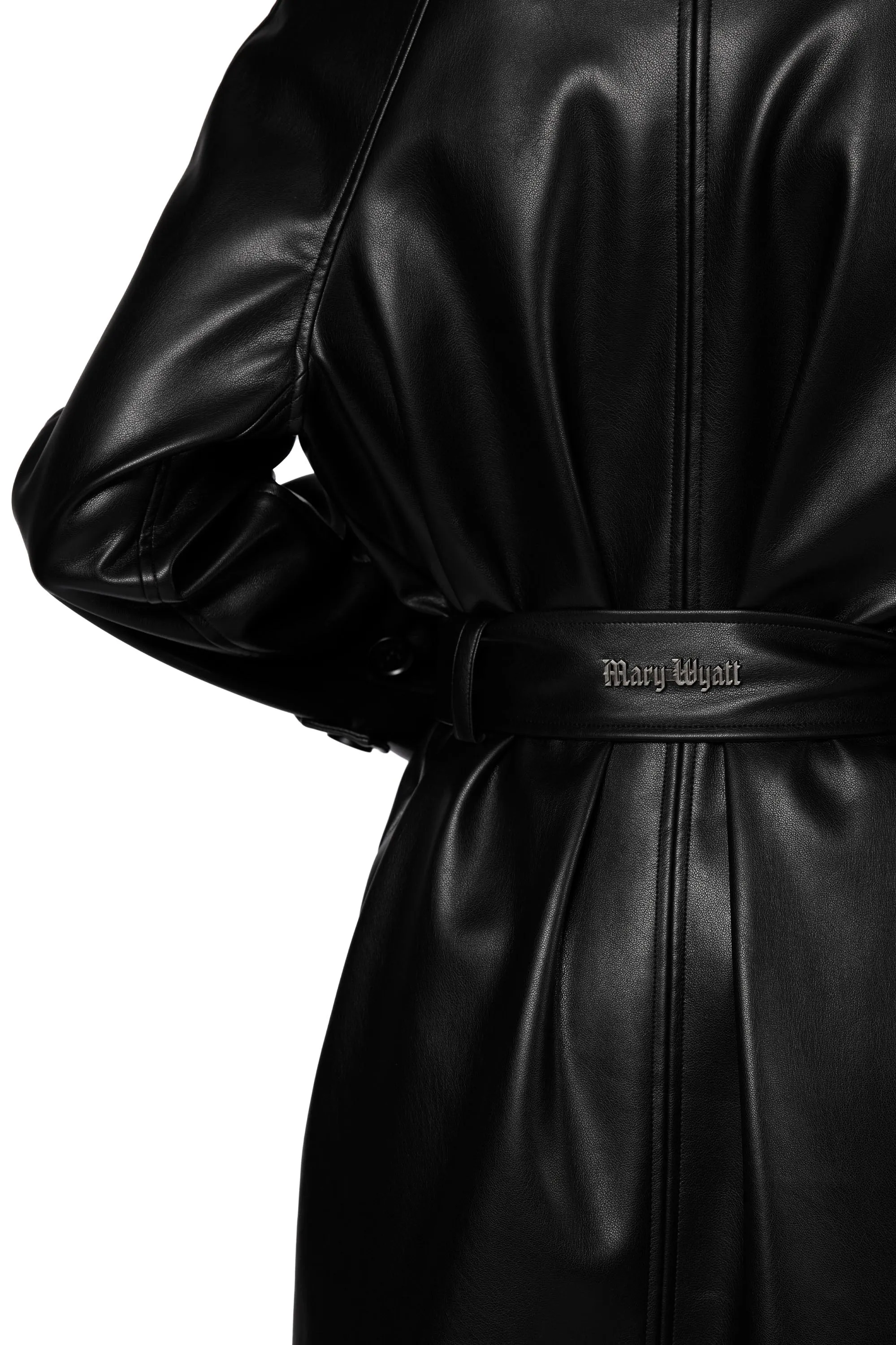 Mara Oversized Faux Leather Trench Coat