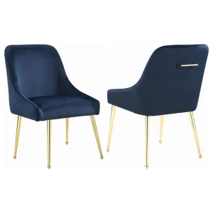 Mayette Side Chairs Dark Ink Blue (Set of 2)