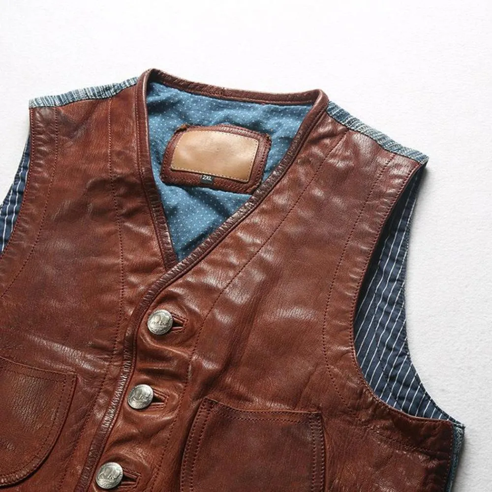 Men's Genuine Goat Leather Vest