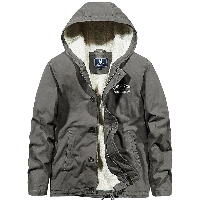 Men's Outdoor Loose Warm Hooded Jacket