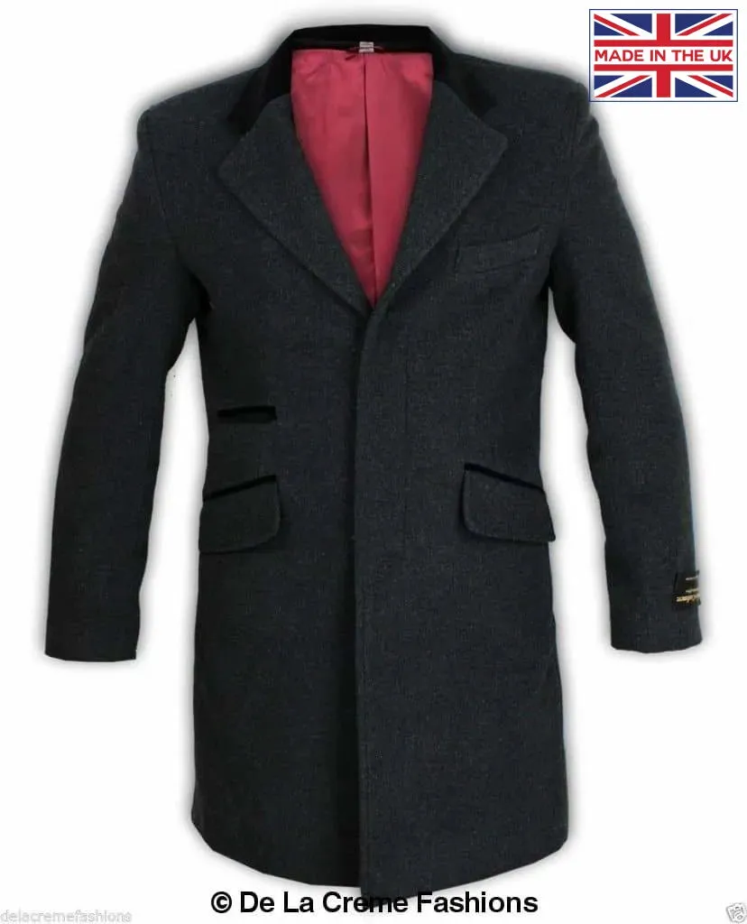 Mens Peaky Blinders Retro Mod Covert Coat